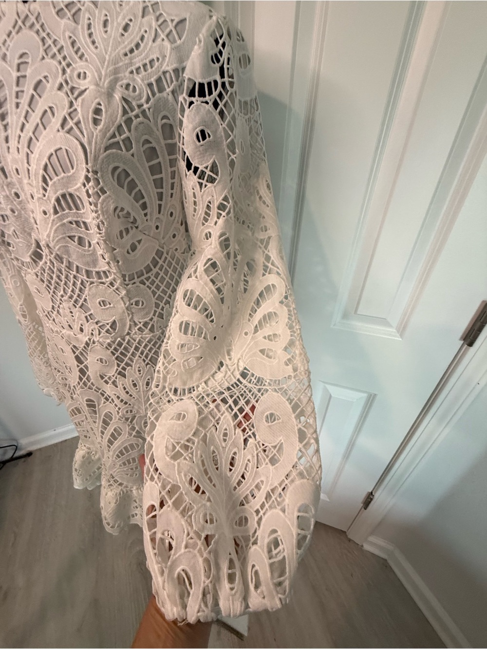 DB Studio White Lace Eyelet Dress. Sheer back. Bridal Fashion size 12 - Picture 6 of 11